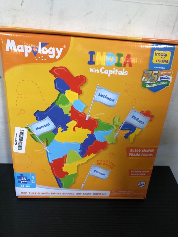 Photo 2 of Imagimake Mapology India Map Puzzles - Includes State Capitals - Geography for Kids - Learning & Educational Toys for Kids 5-7 -  Year Old Boys & Girls