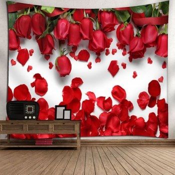 Photo 1 of  Wall Decor Valentine's Day Roses Pattern Tapestry XXL
