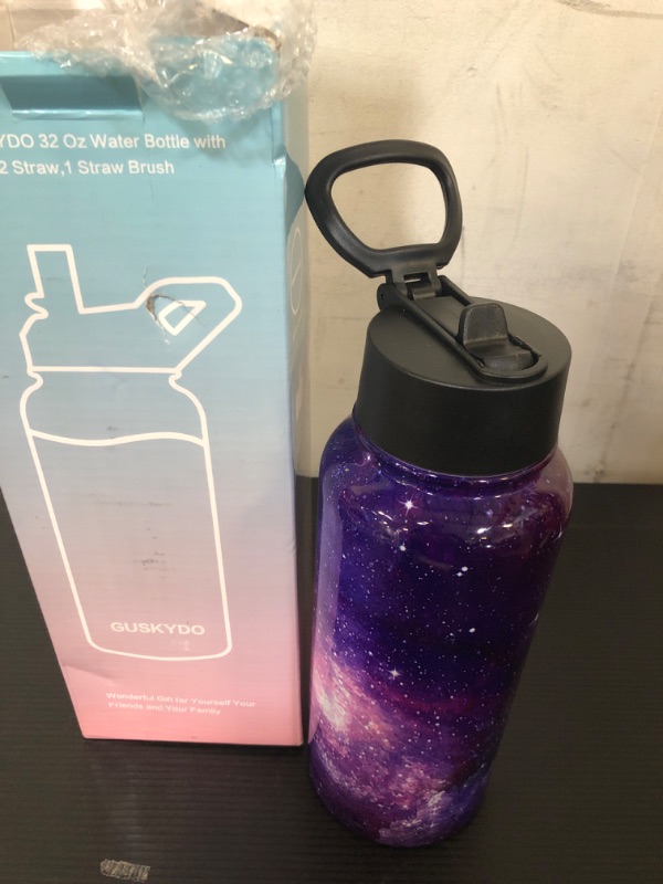Photo 1 of 32 oz Vacuum Insulated Stainless Steel Water Bottle  (Purple Starry Sky)
