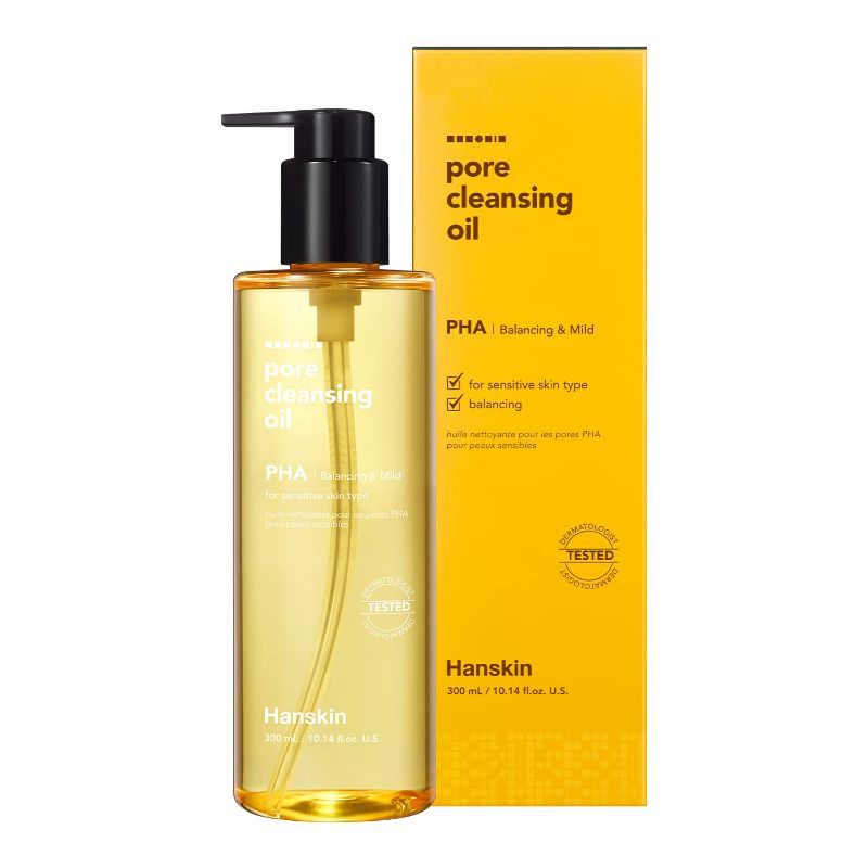 Photo 1 of Hanskin Pore Cleansing Oil, Gentle Blackhead Cleanser and Makeup Remover for Sensitive Skin [PHA] (10.14 oz)
