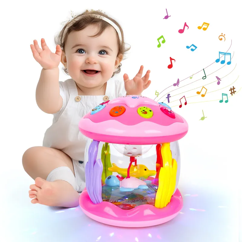 Photo 1 of Shayson Baby Toys 6 to 12 Months+, Ocean Rotating Star Light Projector, Musical Learning Toys for Toddlers, 6 Months Infant Toys Early Education, Gift for Baby Infant, Pink
