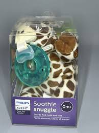 Photo 1 of Philips AVENT Soothie Snuggle Pacifier Holder with Detachable Pacifier, Giraffe
