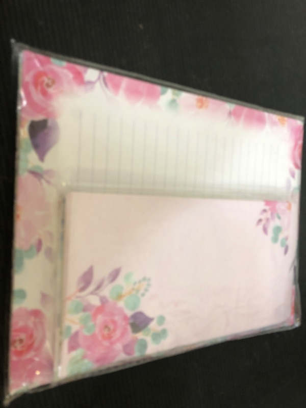 Photo 2 of Stationary Writing Paper with Envelopes - Flora Stationery Set with Lined Letter Writing Paper, 48 Sheets + 24 Envelopes, 8.5 x 11 Inch of Each Stationary Paper Stationary + Envelopes set