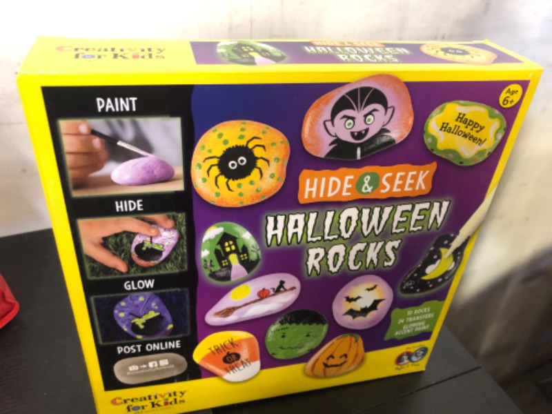 Photo 2 of Creativity for Kids Hide and Seek Halloween Rock Painting Kit - Halloween Crafts for Kids Ages 6-8 for Kids, Kids Crafts Halloween Painting Kit