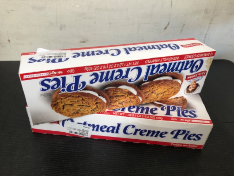 Photo 2 of 2pack exp date 06/2024----Little Debbie Oatmeal Creme Pies, 12 Individually Wrapped creme pies, 16.2 Ounces 