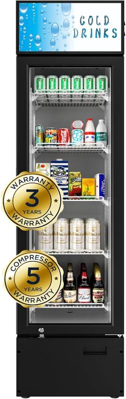 Photo 1 of Commercial Refrigerators Commercial Fridge Glass Door Beverage Refrigerator with LED Light, 6.0 cu.ft and 5 Shelves, ETL/NSF Approved, 15.4" Refrigerator Slim, 3-years Warranty
