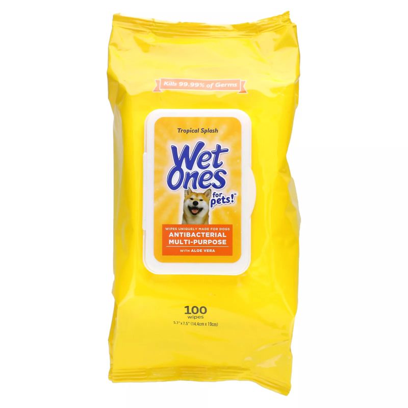 Photo 1 of For Pets!, Antibacterial Multi-Purpose Wipes, For Dogs, Tropical Splash, 100
