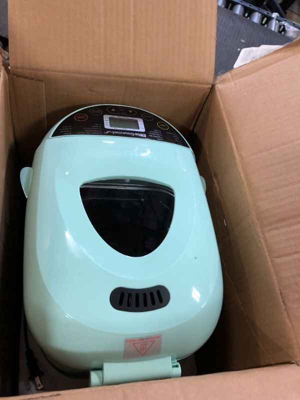 Photo 2 of Elite Gourmet EBM8103M Programmable Bread Maker Machine 3 Loaf Sizes, 19 Menu Functions Gluten Free White Wheat Rye French and more, 2 Lbs, Mint