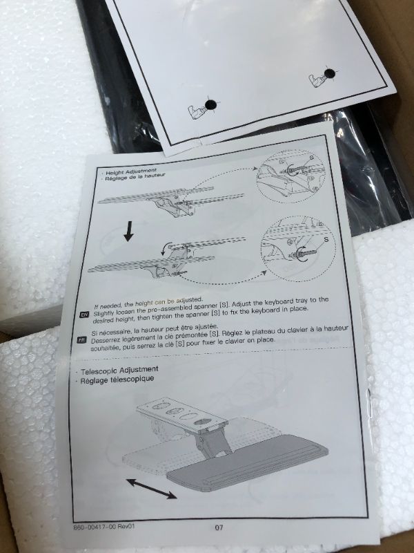 Photo 1 of HUANUO Keyboard Tray Under Desk, 360 Adjustable Ergonomic Sliding Keyboard & Mouse Tray, 25"W x 9.84"D, Black