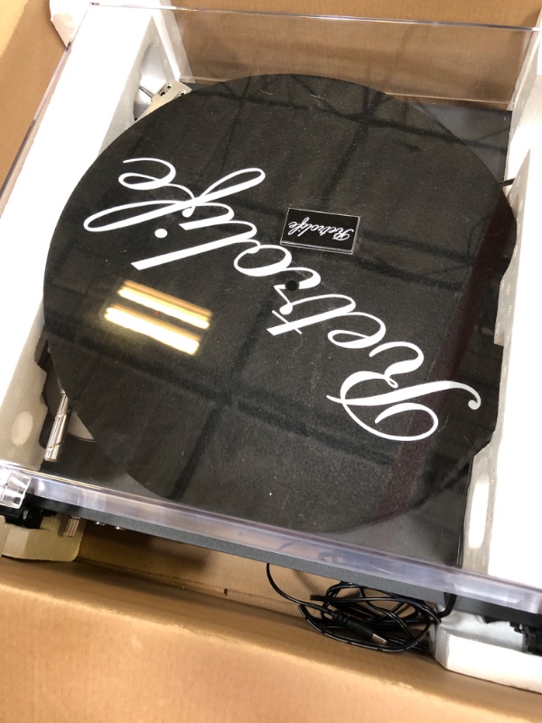 Photo 1 of Belt-Drive Turntable with Wireless Output, 33/45 RPM Speeds, USB Recording, Magnetic Cartridge, and Counterweight
