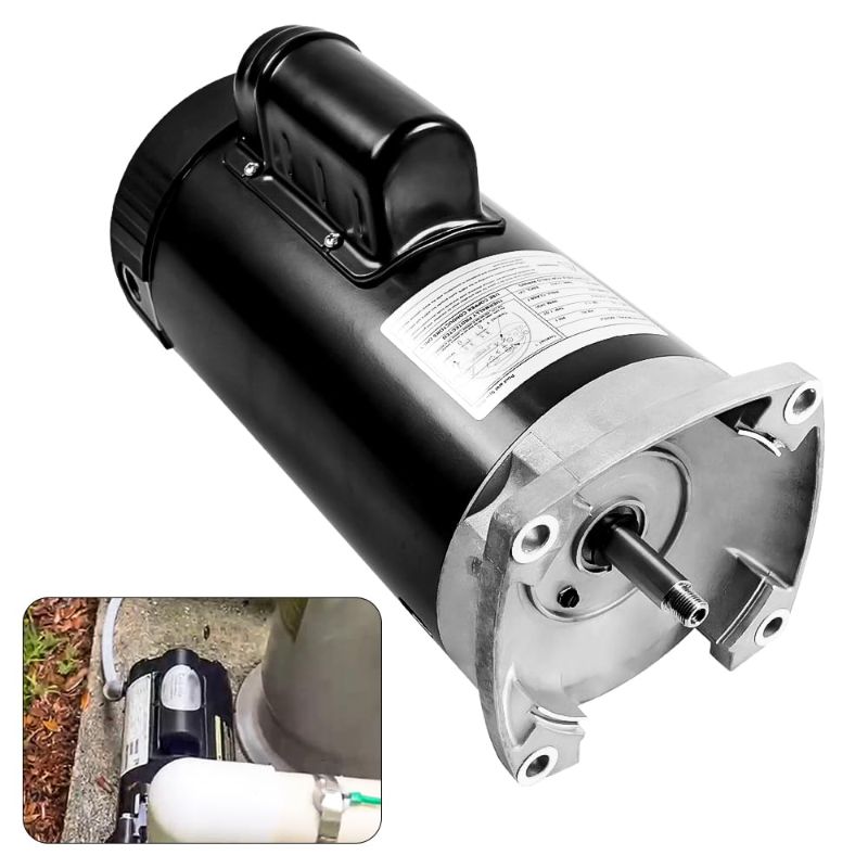Photo 1 of B2854 Square Flange Pool Motor 56Y Frame, 115/230V, 3450 RPM, 1.5HP, 8.0/16.0 Amps, 1.1 Service Factor, 1-1/2 HP Electric Pool Motor, Square Pool and Spa Pump Motor for A.O. Smith for Century
