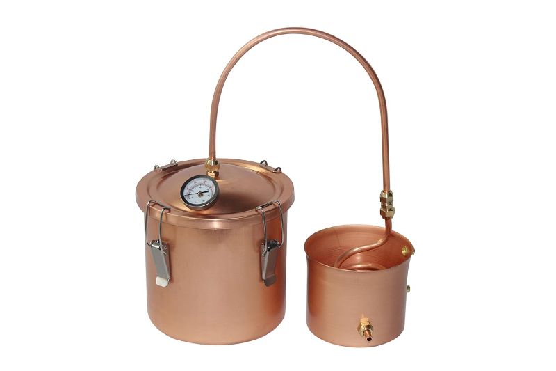 Photo 1 of 1.5 Gallon Pure Copper Boiler Pot Alembic Still Wine Alcohol Water Distiller
