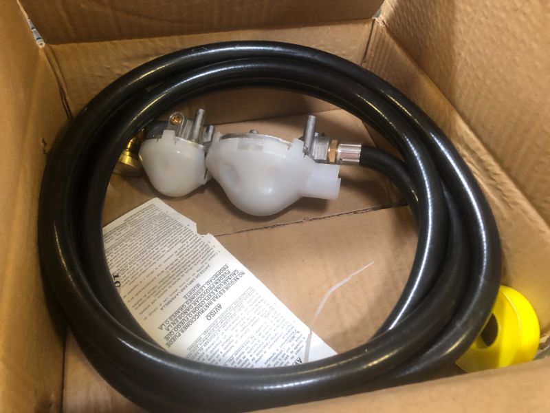 Photo 2 of Azdele Upgraded Two Stage Propane Regulator with 10ft Hose and Gauge, Standard P.O.L Tank Connection, 3/8in Female Flare Fitting for Grill, Heaters, Fire Pit, Gas Generator/Stove/Range-CSA Certified 10 feet