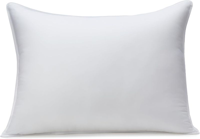 Photo 1 of Amazon Basics Down Alternative Bed Pillow, Medium Density for Back and Side Sleepers, Standard, 26 x 20 Inch