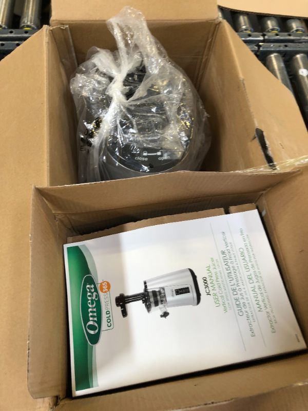 Photo 1 of Omega JC3000SV13 Vertical Masticating Juicer, 65 RPM Compact Cold Press Juicer Machine, 150 W, Silver 150-Watts Silver