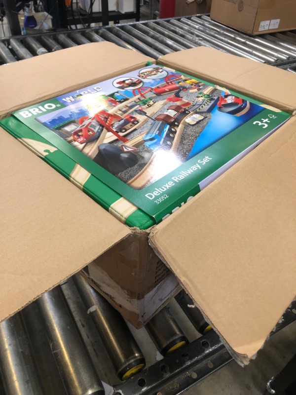 View 2 of BRIO World 33052 Deluxe Railway Set | Comprehensive Wooden Train Toy Set for Kids Age 3 and Up | FSC Certified Eco-Friendly Toy | Exciting Harbor and Metro Scenes