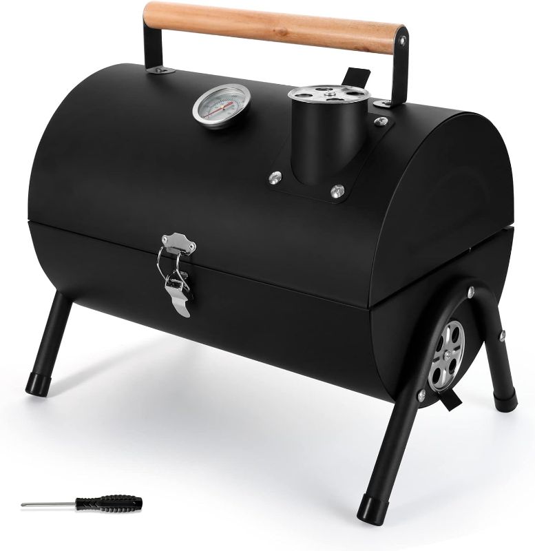 Photo 1 of Leonyo Portable Charcoal Grill, Small BBQ Grill, Mini Tabletop Charcoal Grill, Compact Camping Grills for Outdoor Cooking, RV Traveling Picnic, Hibachi Griddle, Backyard Patio, Beach