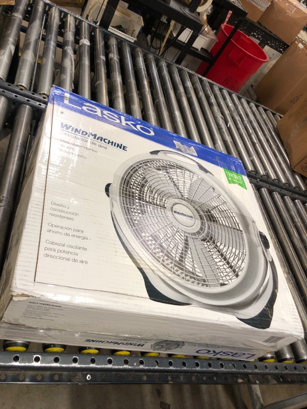 Photo 2 of 20 in. Pivoting Wind Machine Floor Fan in Gray