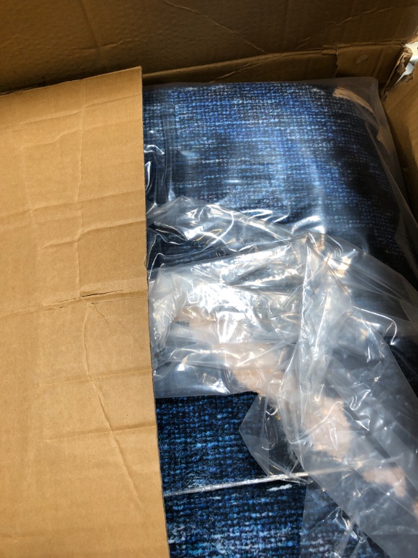 Photo 1 of BESTSWEETIE 8x10 Area Rugs Moroccan Rug 8x10 Rugs farmhouse rug Machine Washable Rugs Non-slip Low Pile Ultra Soft Faux Wool for Living Room Bedroom Indoor darkblue Darkblue 8x10