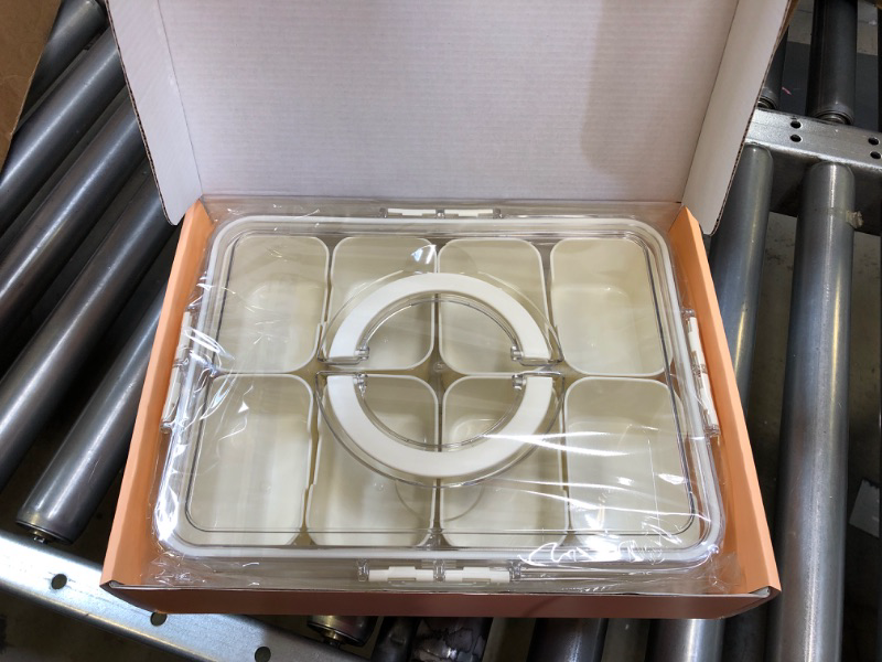 Photo 1 of Snack Box Container,Divided Serving Tray with Lid and Handle, Snackle box Charcuterie for Portable Snack Platters - Clear Organizer for Candy,Fruits,Nuts,Snacks-for Party,Entertaining,Picnic 1PACK