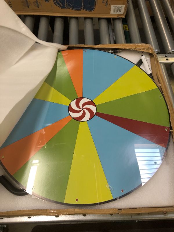 Photo 2 of 12 Inch Heavy Duty Spinning Prize Wheel - 10 Slots Color Tabletop Roulette Spinner of Fortune Spin The with Dry Erase Marker and Eraser Win Game for Trade Show, Carnival
