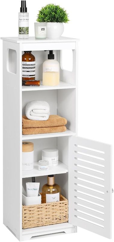 Photo 1 of Bathroom Waterproof Cabinet,White Floor Standing Storage Cabinet Home StorageFurniture Shelf,Suitable for Toilet Bedroom Kitchen Living Room,75x22x20cm
