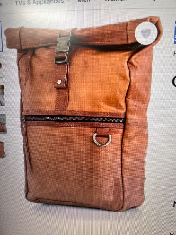 Photo 1 of (Brown)BERLINER BAGS Vintage Leather Backpack Leeds, Large Waterproof Bookbag for Men and Women - Brown