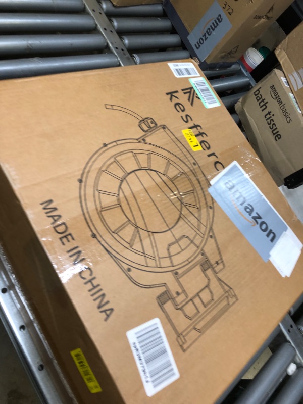 Photo 1 of Retractable Garden Hose Reel,1/2''x100ft Water Hose Reel Heavy Duty with Any Length Lock, 10 Pattern Nozzles, Slow Return System, Wall Mount,180°Swivel Bracket