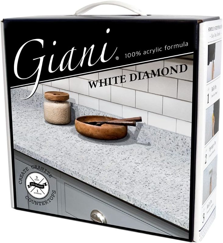 Photo 1 of Giani Granite Countertop Paint Kit 2.0-100% Acrylic (White Diamond)
