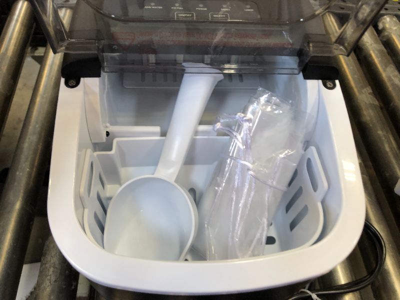 Photo 1 of ecozy Portable Countertop Ice Maker - 9 Ice Cubes in 6 Minutes, 26 lbs Daily Output, Self-Cleaning with Ice Bags, Scoop, and Basket for Kitchen, Office, Bar, Party - Black
