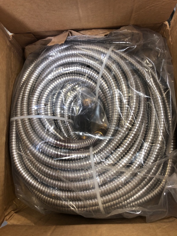 Photo 2 of 100 FT Garden Hose Expandable - 304 Stainless Steel Water Hose 100 FT - Heavy Duty Flexible Kink Free Hose, no Bite 100FT