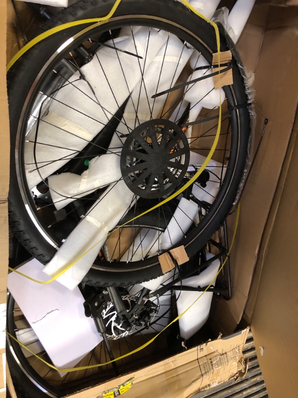 Photo 2 of *REAR WHEEL HAS MAJOR DAMAGE. FOR PARTS ONLY* Electric Bike for Adults 28" E Bike with 500W Motor 36V 15AH Removable Battery Electric Bicycles Range 35-75 Mile with 7 Gears, UL2849 Certified
