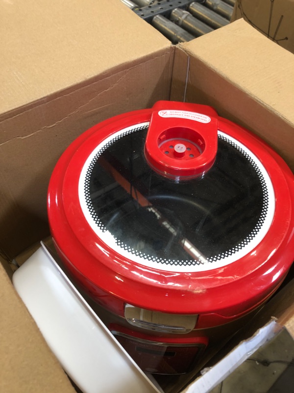 Photo 1 of Aroma Professional ARC-1230R Cool Touch Glass Lid, Food Steamer, Slow Cooker, Multicooker with 11 Preset Functions, Steam Tray, Measuring, Rice Spatula, 20 Cup Cooked, Red