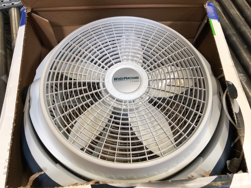 Photo 2 of 20 in. Pivoting Wind Machine Floor Fan in Gray
