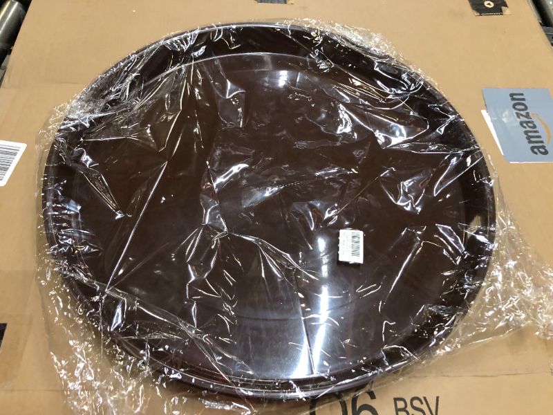 Photo 3 of 24 inch Plant Saucer (21 Inch Base), 3 Pack of Plant Tray Saucers 23 inch Round, Large Plastic Plant Drip Trays for Pots, Plant Water Saucers for Planter 20"/21"/23"/24"/25" (Dark Brown)