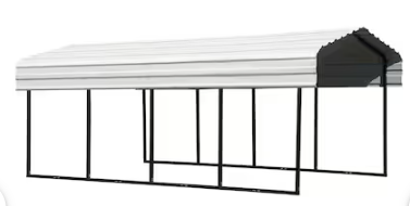 Photo 1 of -ROOFTOP PARTS ONLY- Arrow 10-ft W x 20-ft L x 7-ft H Eggshell Metal Carport
