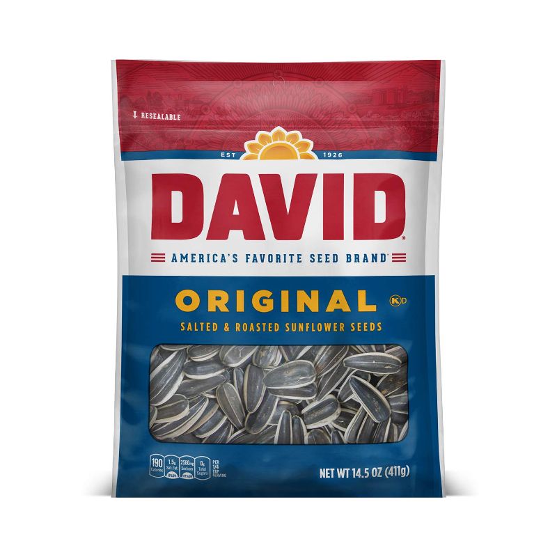 DAVID Seeds Original Salted and Roasted Sunflower Seeds, Keto Friendly ...