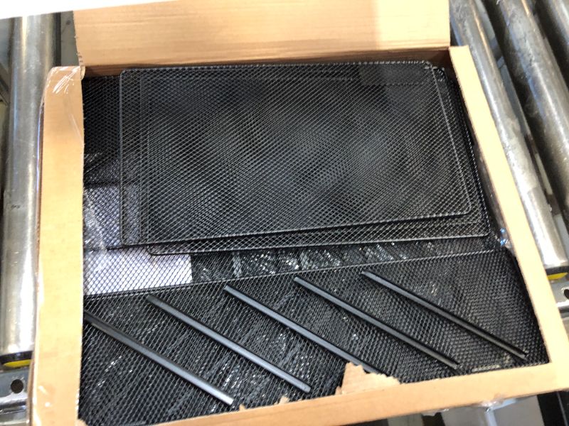Photo 1 of EasyPAG 2 Pack Wall File Organizer 5 Tier Assembly Office Supplies Vertical Hanging File Folders Holder Paper Rack,Black BK-11-00150 x 2