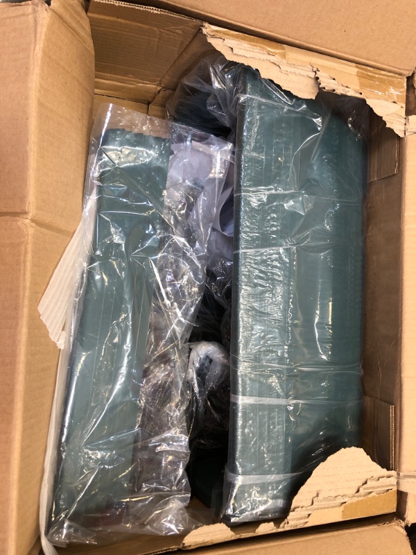 Photo 1 of YBING Window Deck Railing Planter Box for Outdoor 6 Pack Deck Railing Planter Boxes Green Plastic Hanging Flower Planters Box with Adjustable Brackets