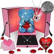 Photo 1 of HYRIXDIRECT Flowers Rose Bear Valentine's Day Gifts Lighted up Artificial Forever Rose Everlasting Flower Teddy Bear Gifts 