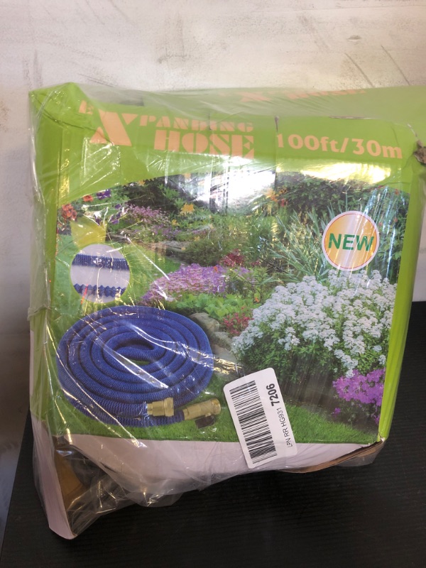 Photo 2 of 100 ft Expandable Garden Hose - Durable 40 Layers of Innovative Nano Rubberc,Solid Brass Connectors Expanding Water hose - 10 Spray Nozzles Included & Flexible Expanding Hose