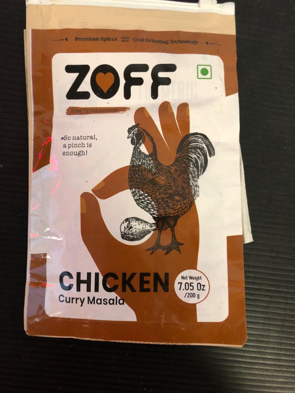 Photo 2 of exp date 08/2024--Zoff Chicken Seasoning Masala 7.05 oz l 200g - Chicken Masala - Vegan - Non-GMO - No Added Color or Preservatives | Chicken Curry Masala, (Resealable Bag)