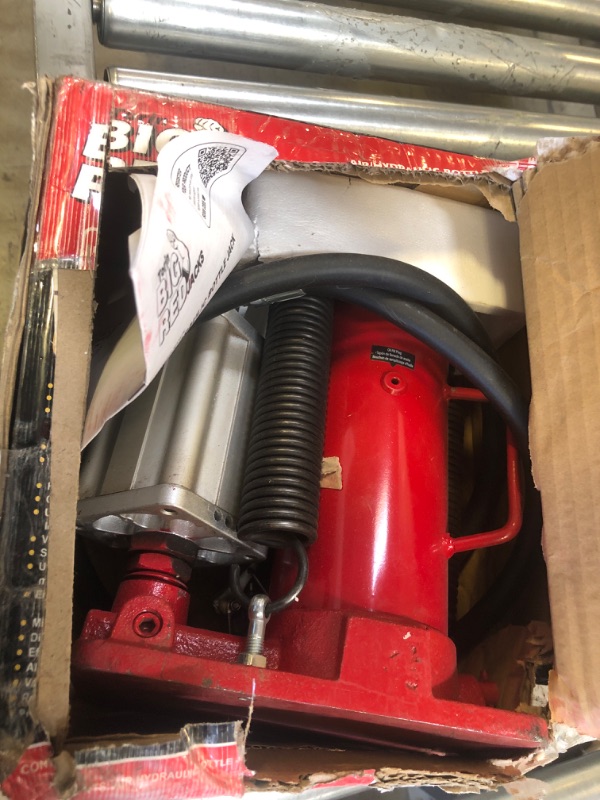 Photo 2 of BIG RED TA91206 Torin Pneumatic Air Hydraulic Bottle Jack with Manual Hand Pump, 12 Ton (24,000 lb) Capacity, Red 12 Ton (24,000 LBs) Pneumatic Air Jack