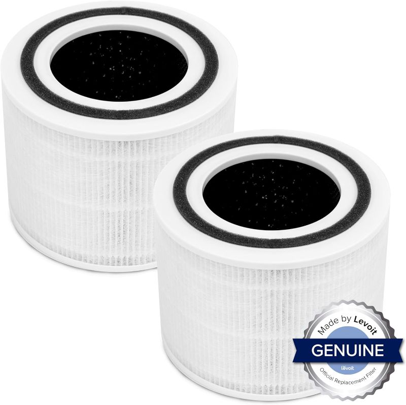 Photo 1 of  LEVOIT Core 300 Air Purifier Replacement Filter, 3-In-1 Filter, Efficiency Activated Carbon, Core300-RF, 2 Pack, White
