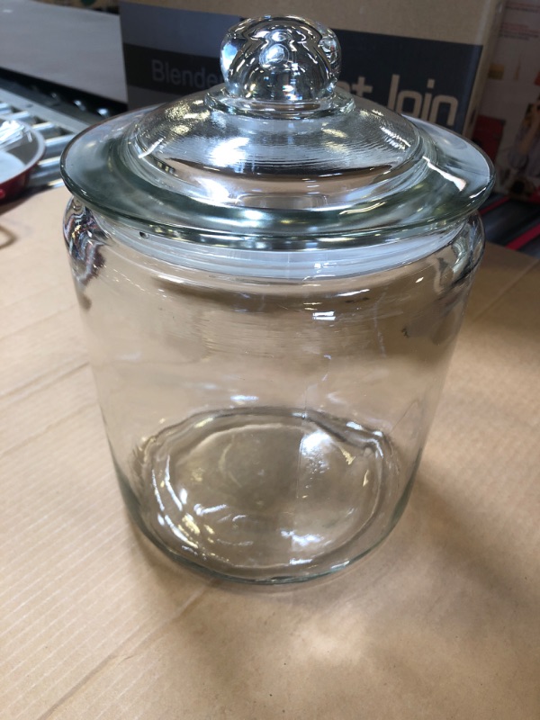 Photo 2 of 1 Gallon Glass Cookie Jar - Large Food Storage Container with Airtight Lid - 