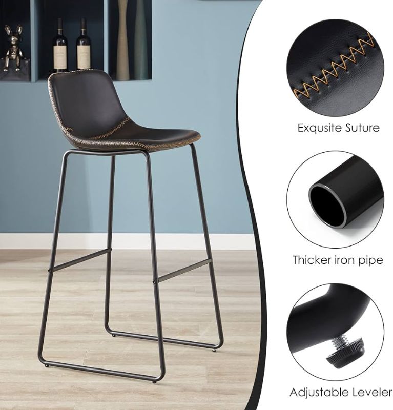 Photo 1 of Bar Stool Set of 2---Black 