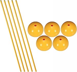 Photo 1 of 5 Sets Soccer Coaching Equipment Sticks, School/Backyard/Garden Soccer Agility Training Poles with Filled Base, Flexible Bendable PVC Training Marker Pole ( Color : Yellow 5 Pcs , Size : 1.2m/3.9ft Ta