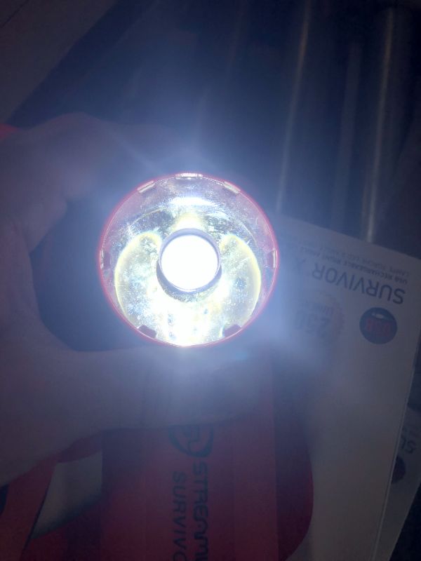 Photo 1 of Streamlight 90044 Orange Survivor X USB Right Angled Fire Flashlight 250 Lumen
