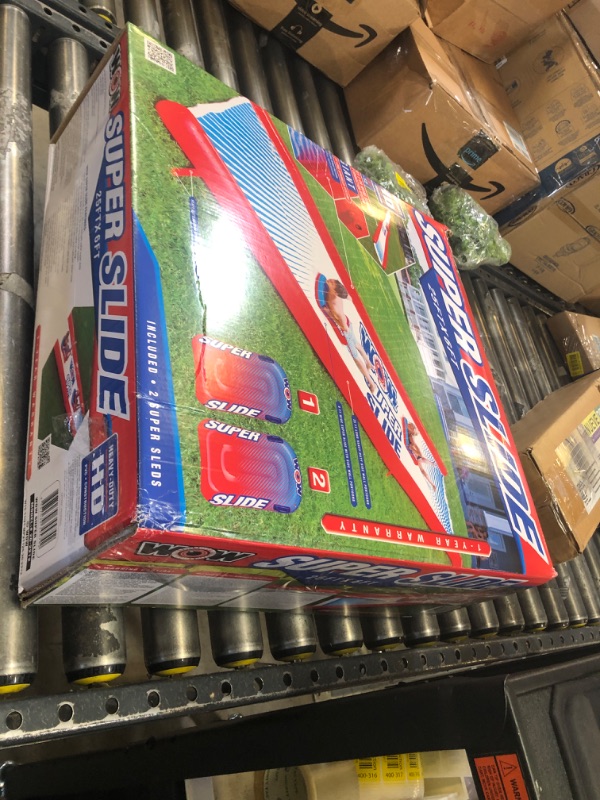 Photo 1 of Wow Sports - Super Slide - Giant Inflatable Backyard Slide - Slip n Slide Fun for Adults & Children - Zigzag Sprinkler Design & 2 Mega Sleds - 25ft x 6 ft