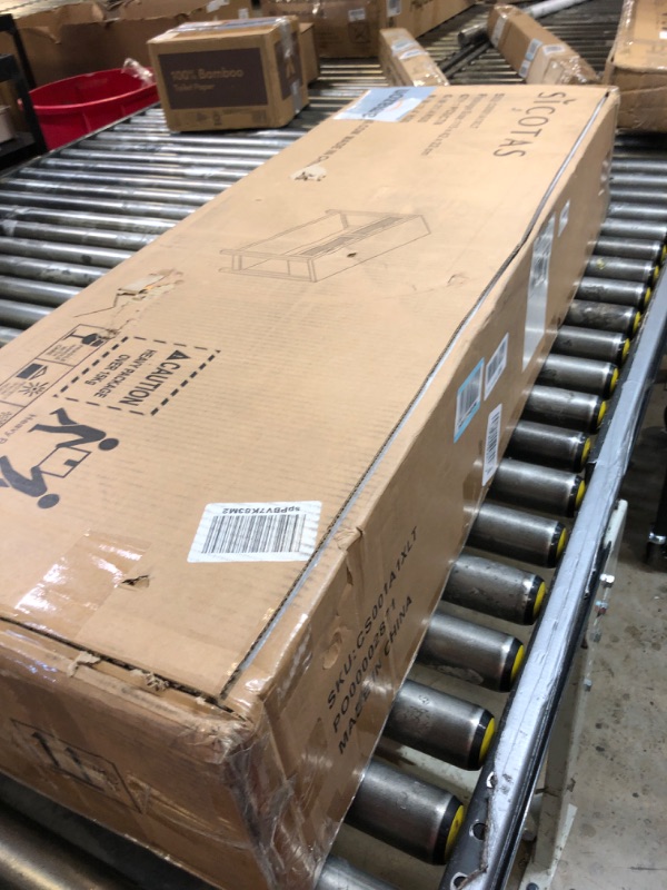 Photo 1 of SICOTAS Rattan Console Table for Entryway - Boho Entryway Table with Storage and Drawers, Wood Small Entry Table for Hallway Behind Couch Table Sofa Table, Light Oak 1 Piece Reclaimed Light Oak